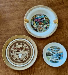 Vintage Midcentury Canada And Texas Ashtray And Souvenir Trinket Trays