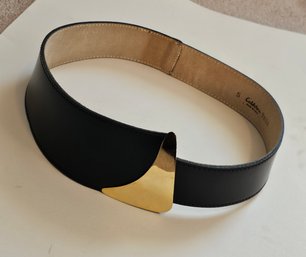 OBSESSED Vintage Calderon Leather And Gold Accent Waist Belt S