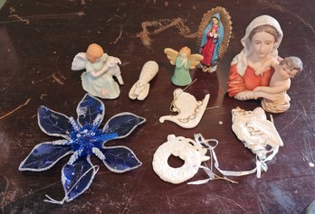 Vintage Religious Figurines And Christmas Ornaments