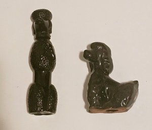 Vintage Black Poodle Avon Perfume Bottle And Figurine