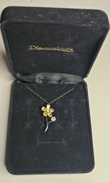 Ooh La La Diamonique Boxed Yellow Daisy Necklace