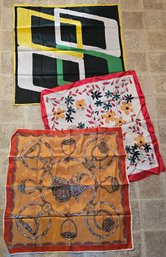 Vintage Italian Made Poly Scarves