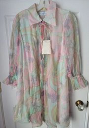 Ready For This! Vintage 60s NOS Floral Pastel Peignoir By Eve Stillman Union Label With Org Packaging Too!