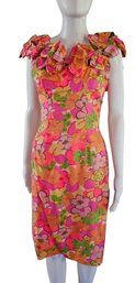 THIS 1960S Union Label Bright Floral Wiggle Dress I DIED