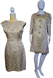 1960s Brocade Wiggle Dress And Matching Jacket