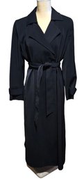 Anne Klein Classic Black Belted Trench Coat 10P