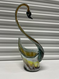 Large Murano Style Art Glass Swan