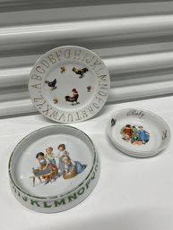 Marked Germany ABC Bowl, Plate & Baby Bowl