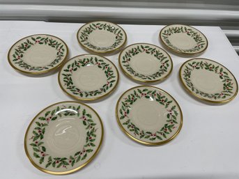 Set Of 8 Lenox Holiday Saucers