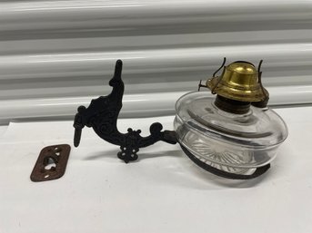 Swing Arm Oil Lamp Wall Sconce With Eagle Oil Lamp