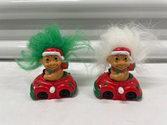 Pair Of Vintage Russ Trolls Wind Up Cars -they Work!