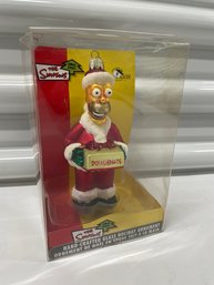 2004 Homer Simpson Hand Crafted Glass Ornament In The Box