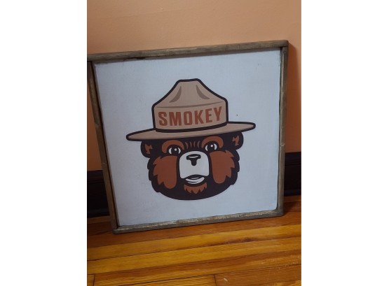 Handmade Wooden Smokey The Bear Sign 25x25 SHIPPING EXTRA