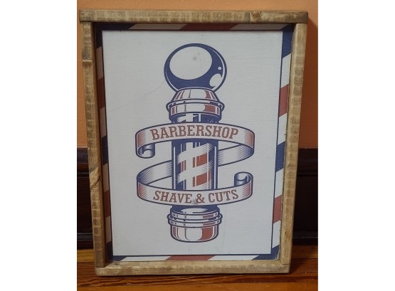 Wooden Handmade Barbershop Sign SHIPPING EXTRA