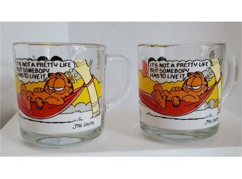 Vintage 1978 McDonald's Garfield Glass Coffee Cups SHIPPING EXTRA