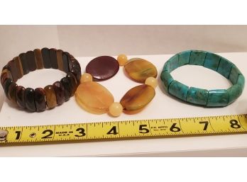 More Vintage Jay King Genuine Stone Stretch Bracelets