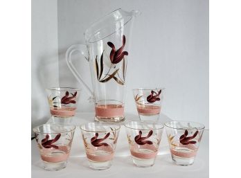 OH.MY.GOD! Midcentury Cocktail Pitcher And Glasses SHIPPING EXTRA