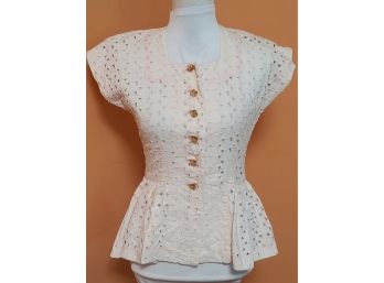 1940s Peplum Blouse THOSE BUTTONS!!