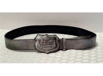 Unisex Dolce & Gabbana Jeans Silver Leather Belt And Buckle