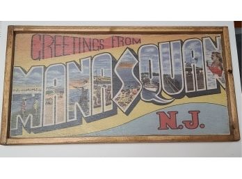 Greetings From Manasquan NJ Handmade Wooden Sign Art SHIPPING EXTRA