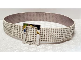 Michael Kors White Metal Studded Belt