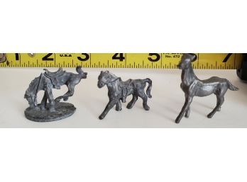 Neigh!! Vintage Miniature Pewter Horse Lot