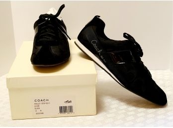 Ladies Coach Hadley Black Logo Sneakers Size 10 With Box