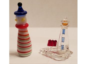 By The Sea! Vintage Glass Miniature Lighthouses Including Murano