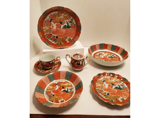 Just Gorgeous! Vintage Arita Imari Peacock Dinnerware SERVICE FOR 8 Not All Shown PICKUP ONLY