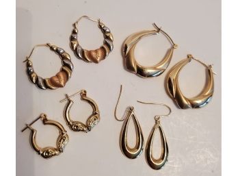 All That Glitters Is Gold Vintage Solid 14kt Gold Earring Lot
