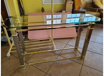 Glass And Brass Sofa Or Entry Table PICKUP ONLY