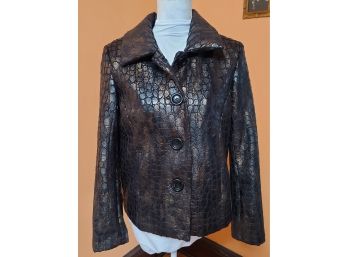1980s Faux Snakeskin Iridescent Jacket SO GREAT Small