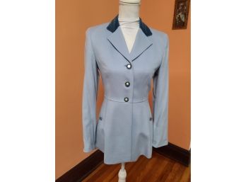 Vintage Wathne Blue Wool Angora Cashmere Blend Blazer