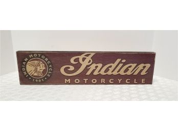 Handmade Wooden Indian Motorcycle Sign