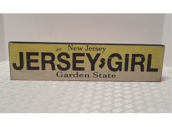 JERSEY GALS Handmade Jersey Girl Wooden Sign 16x4 SHIPPING EXTRA