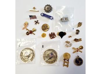Vintage Militaria Including Navy Pins And More