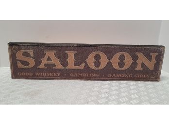 Handmade Wooden Saloon Sign