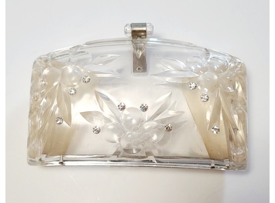 Absurdly Gorgeous 1950s 1960s Clear Lucite Clutch Purse