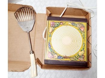 Vintage Warming Tray With Box And Spatula