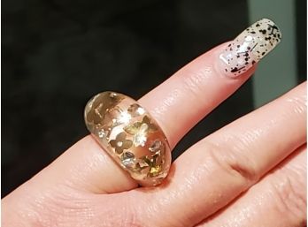 Authentic Louis Vuitton Clear Resin Inclusion Ring