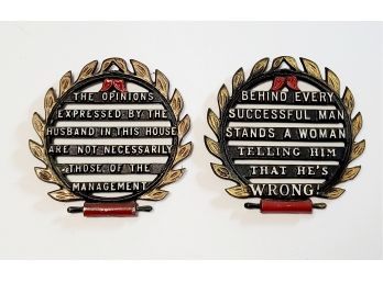 TRUTH SORRY NOT SORRY 1950S Metal Trivets