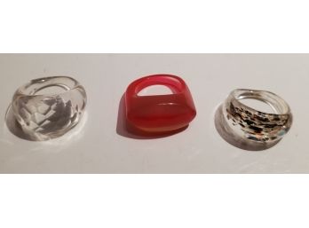 Hey! That One Matches My Nails! Vintage Glass And Lucite Rings