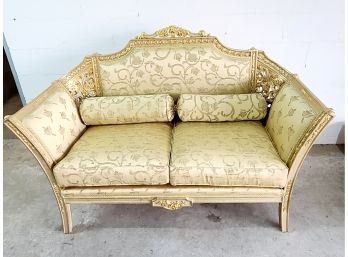 KEEP LOUNGING LIKE THE QUEEN YOU ARE Gold Loveseat SEE PICKUP NOTES