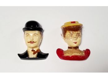 KINDA CREEPY IN AN AWESOME WAY Midcentury Victorian Chalkware Couple
