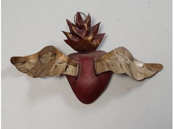 I LOVE THIS Metal Vintage Handcrafted Sacred Heart Wall Hanging