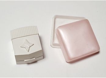Vintage Lucite Plastic Ring Box And Small Pink Box