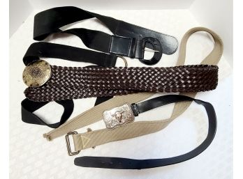 Vintage Belts Including Leather And Canvas