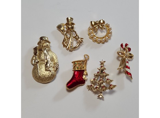 ALMOST THAT TIME Vintage Christmas Brooches