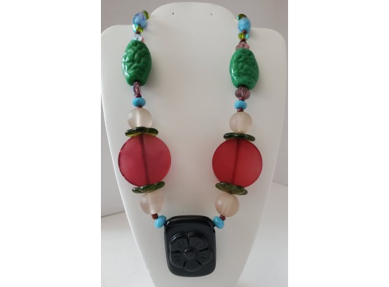 Designer Teresa Goodall Vintage Handcrafted Glass Necklace