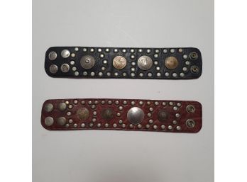 Vintage Leather Bracelets With Coins